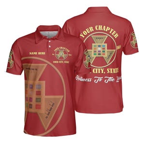 Custom Royal Arch Mason Polo Shirt – 3D Masonic Chapter Design with Personalized Name & Lodge Info