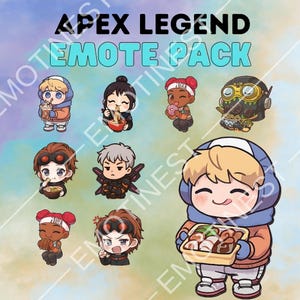 Apex Legends Chibi Emotes: Kawaii PNG Stickers for Twitch, Discord (Digital Download