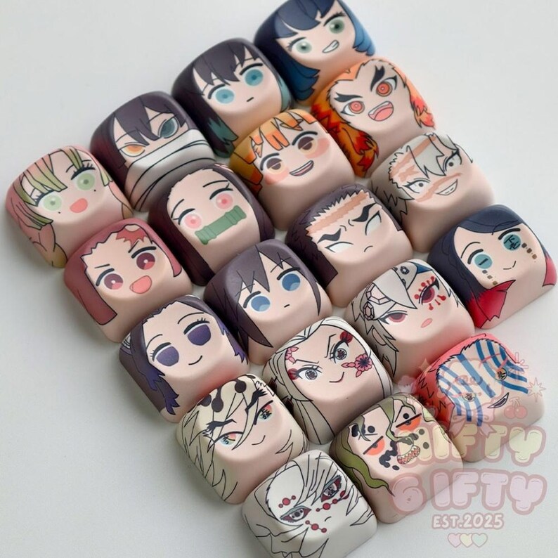 Handmade Demon Slayer 19pcs Keycaps for Custom Keyboards Anime Inspired ...