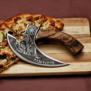 Pizza Cutter, Pizza Axe, Custom Hand Made Viking Pizza Cutter, Viking Pizza Cutter For Valentine Gift, Rocking Pizza Cutter In Axe Style