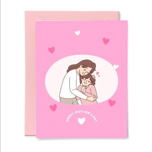 Mothers Day Card Instant Download, Sentimental and Cute Hug Illustration for Mom, Happy Mother's Day, Digital
