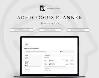 ADHD Focus Notion Planner: Painel de Produtividade Digital para Cérebros Neurodivergentes