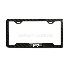 TRD Emblem 100% Real Carbon Fiber License Plate Frame Holder