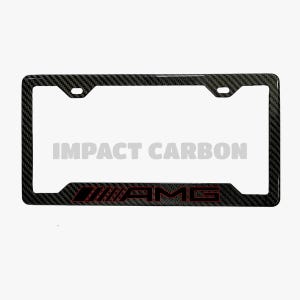 AMG Red Real 3K TwillWeave CARBON FIBER License Plate Frame Holder