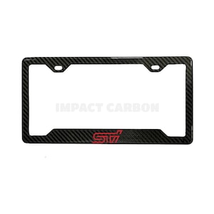 Carbon Fiber License Plate Frame: JDM Subaru WRX STI Accessory