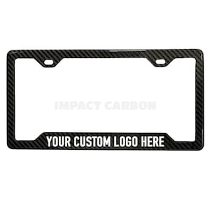 Custom Logo Carbon Fiber License Plate Frame – Personalized, Real 3K Twill