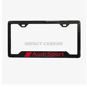 Audi Sport Real 3K TwillWeave CARBON FIBER License Plate Frame Holder