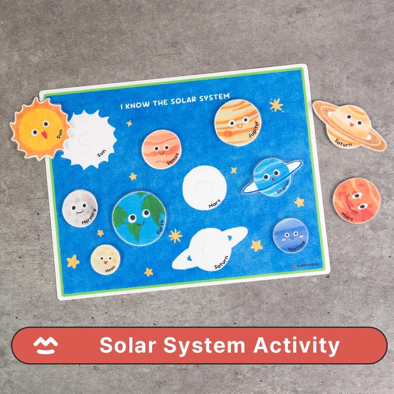 Solar System Activity Printable PDF – Learning Game, Planets Matching ...
