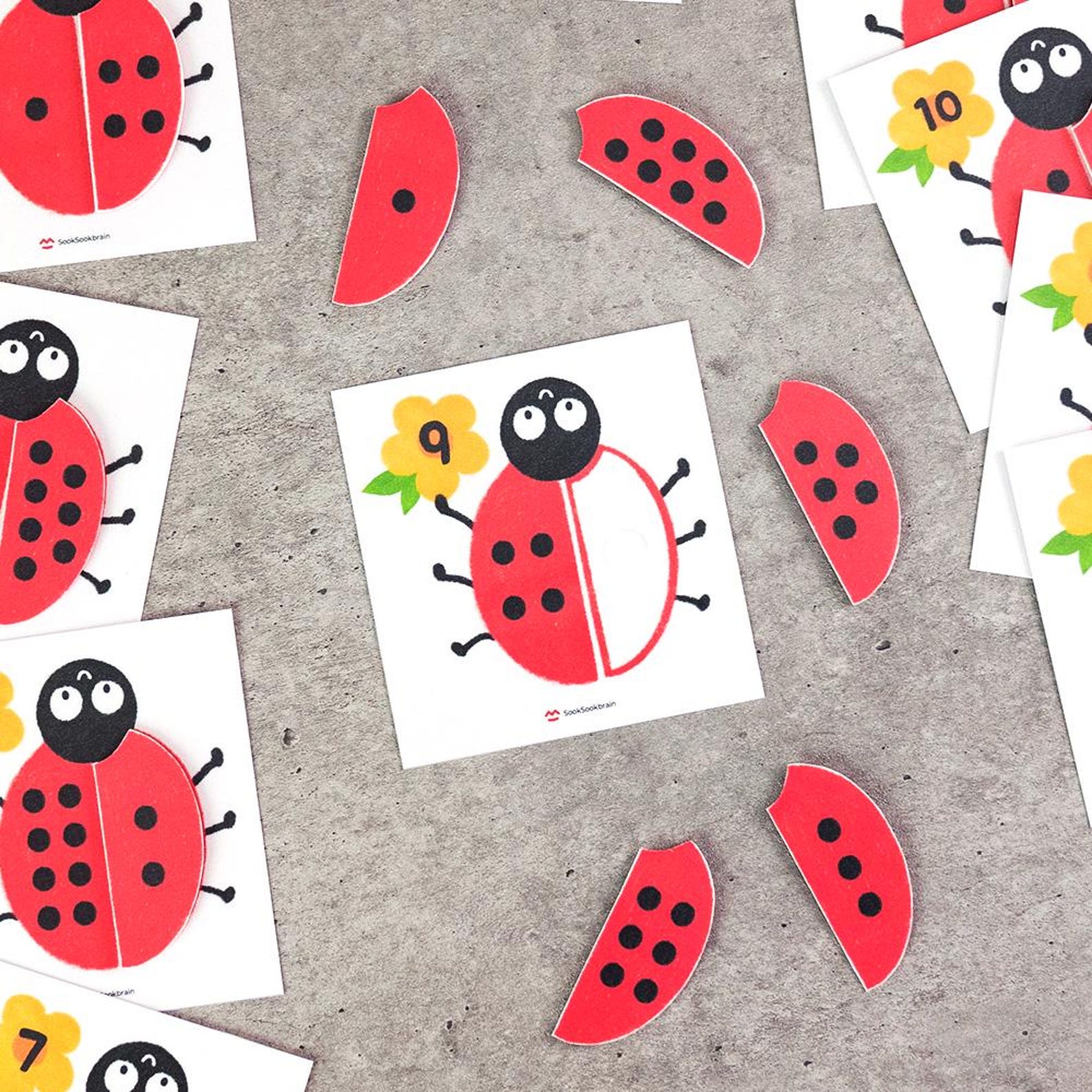 Ladybug Counting Activity – Printable Number Matching Game for Toddlers ...