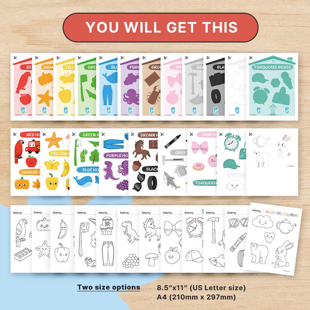 Color Sorting Game – Printable Matching Activity, Preschool Learning - Etsy