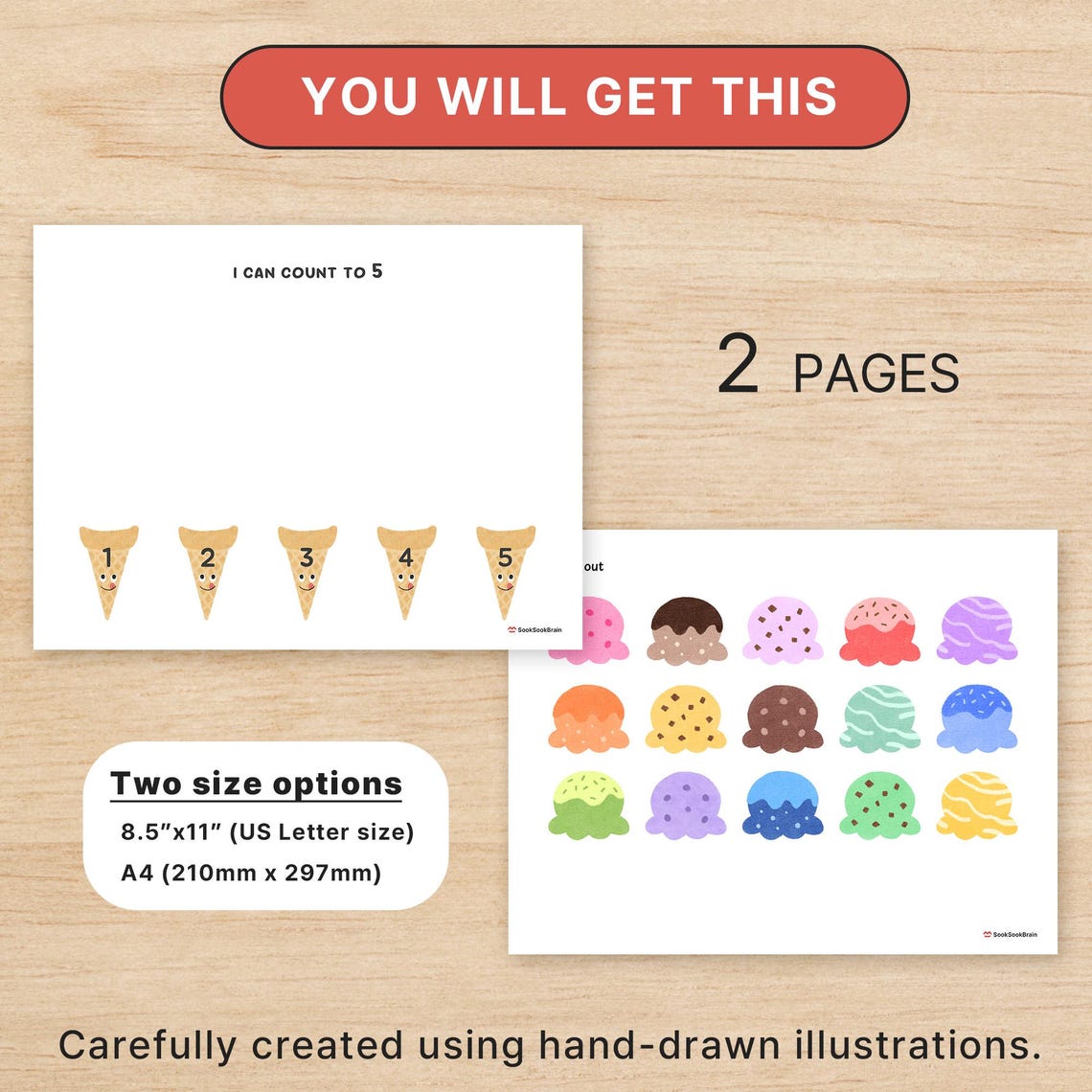 Ice Cream Number Match Game – Preschool Counting Activity (PDF) - Etsy