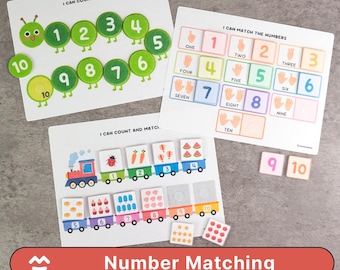 Number Matching 1-10 – Printable Counting Game, Math Activity, Preschool & Pre-K