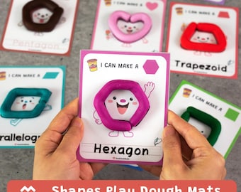 Shapes Play Dough Mats, Montessori PlayDough Activity, Fine Motor Skills, Printable PDF