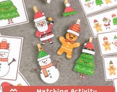 Santa Hats Matching Game, Christmas Activities for Kids, Printable PDF, Preschool & Pre-K