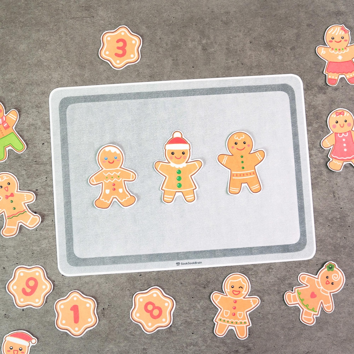 Gingerbread Counting Activity, Christmas Math Game, Preschoolers ...