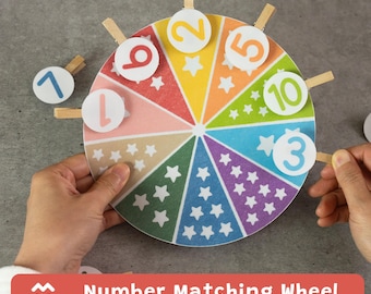 Number Matching Wheel, Counting 1–10 Activity, Preschool Math Game, Printable PDF