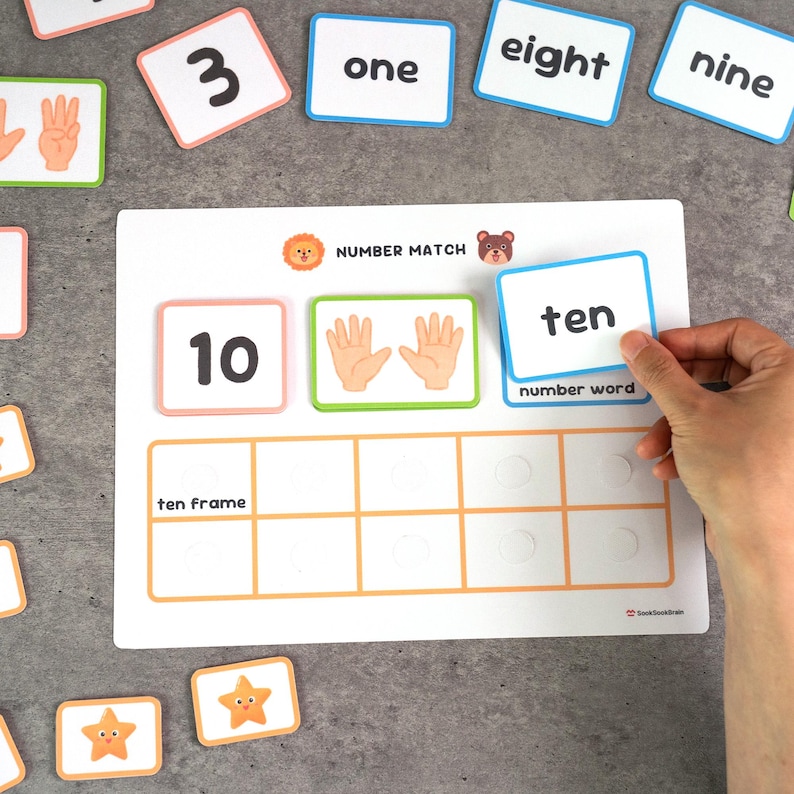 Include Numbers Number Matching Printable - Montessori Math Activity, Learn Numbers ...