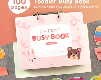 Preschool Learning Binder - Montessori Toddler Busy Book, Printable Quiet Book