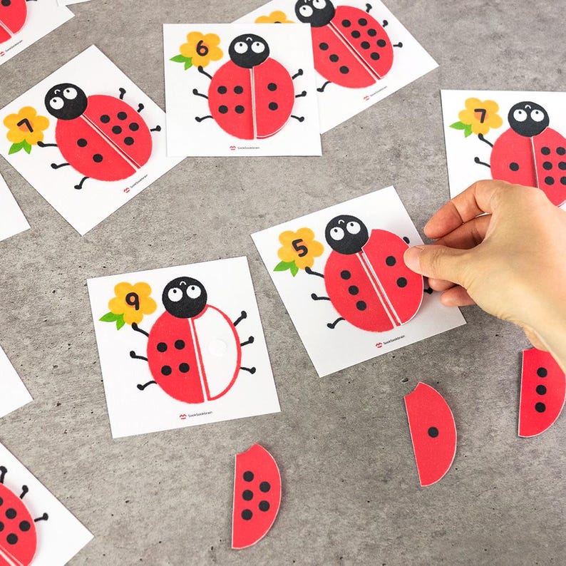 Ladybug Counting Activity – Printable Number Matching Game for Toddlers ...