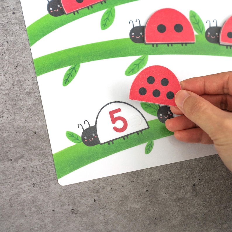 Ladybug Number Matching, Preschool Counting Activity, Montessori Math ...