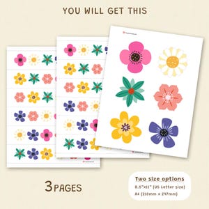 Printable Flower Matching Game - Fine Motor Skills, Color Sorting, Montessori Activity, Printable PDF image 2