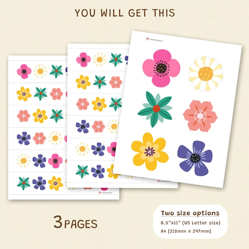 Printable Flower Matching Game - Fine Motor Skills, Color Sorting, Montessori Activity, Printable PDF image 2