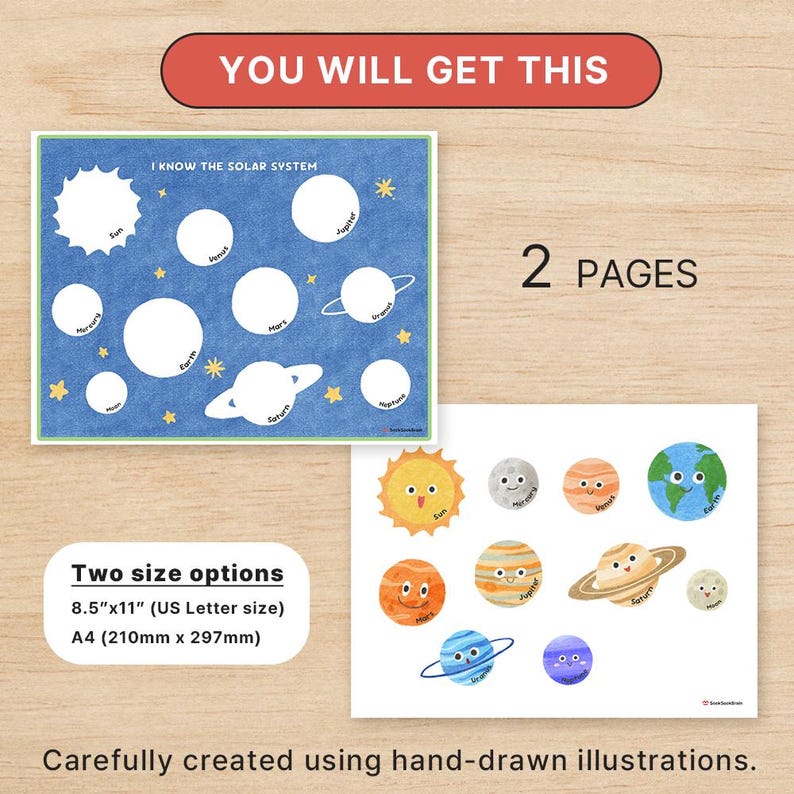 Solar System Activity Printable PDF – Learning Game, Planets Matching ...