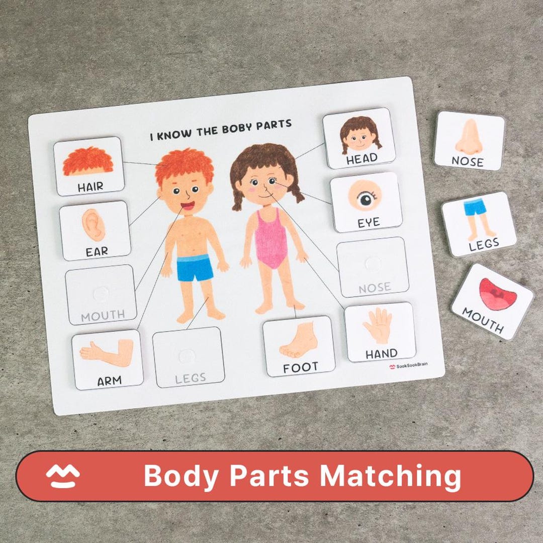Body Parts Matching Game – Printable PDF for Toddlers & Preschool ...