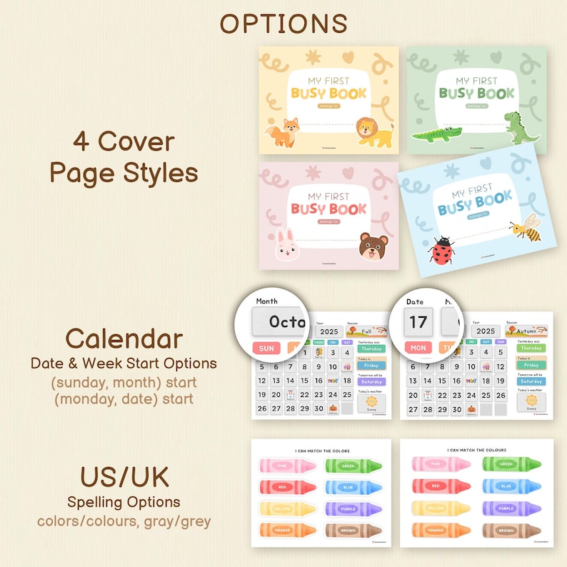 Preschool Learning Binder - Montessori Toddler Busy Book, Printable ...