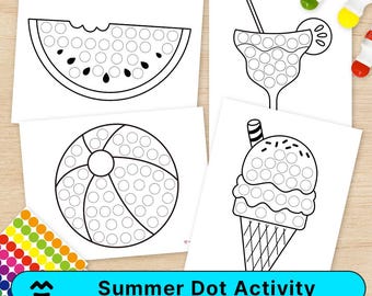 Summer Dot Activity – Printable Fine Motor Skills for Toddlers (PDF)