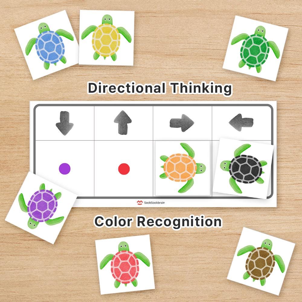 Turtle Coding Path Game - Printable PDF, Preschool Activity, Direction ...