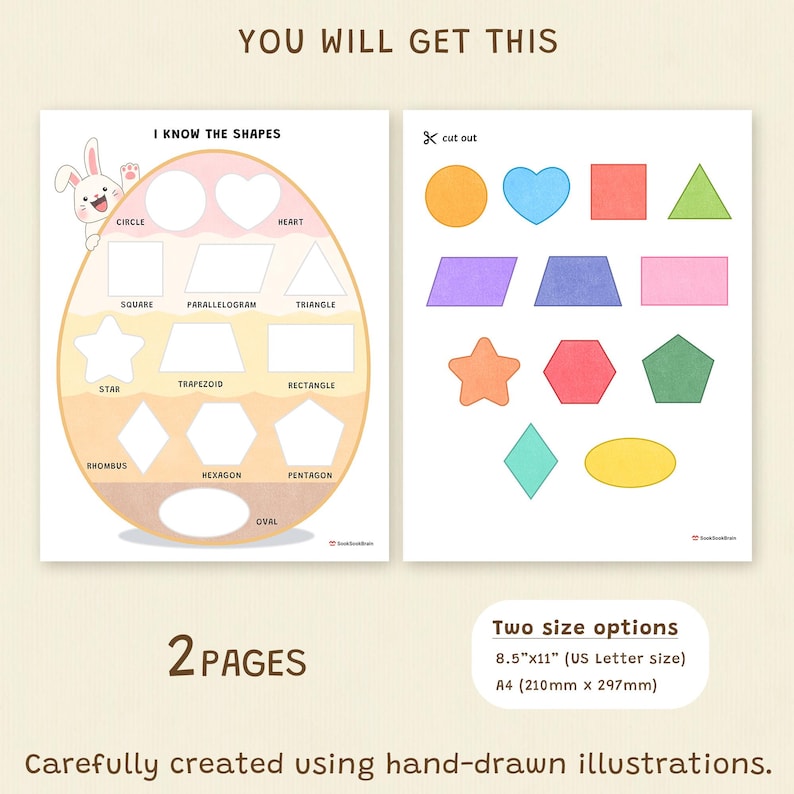 Easter Shapes Matching Activity, Preschool Shape Sorting Game ...