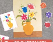 Flower Sorting Game, Preschool Matching Activity, Montessori Toddler Learning, Printable PDF