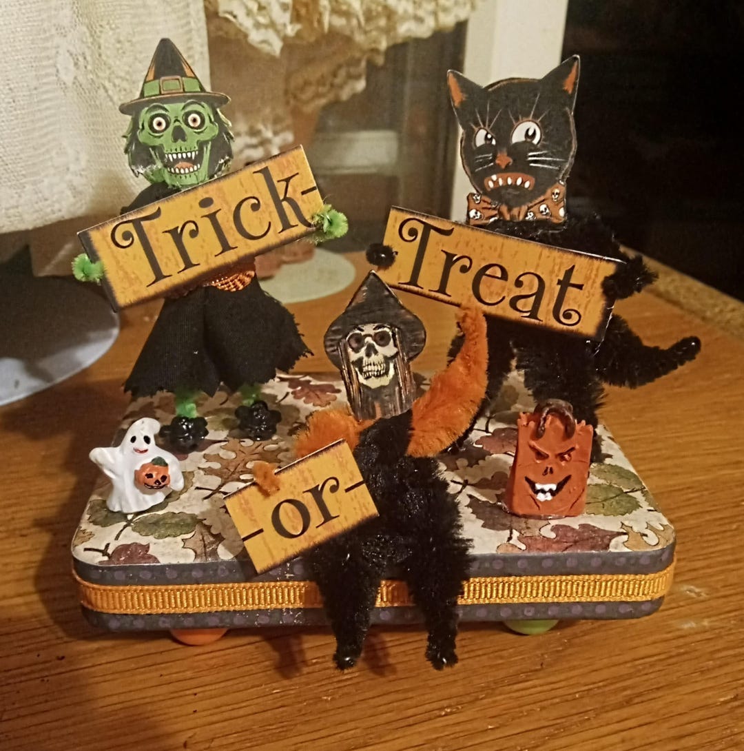 Vintage Halloween Look Trick or Treat Chenille Figures - Etsy