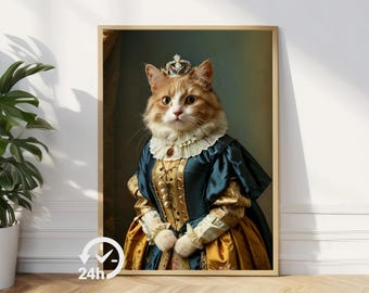 Custom Royal Pet Portrait, Renaissance Dog Painting, Portraits From Photo, Pet Lovers Gift, Regal Dog Portrait, Gift for Dog