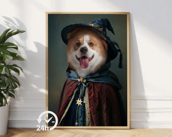 Custom Royal Pet Portrait, Renaissance Dog Painting, Portraits From Photo, Pet Lovers Gift, Regal Dog Portrait, Gift for Dog