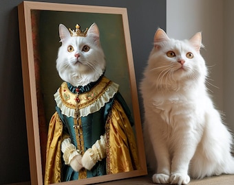 Custom Royal Pet Portrait, Renaissance Dog Painting, Portraits From Photo, Pet Lovers Gift, Regal Dog Portrait, Gift for Dog