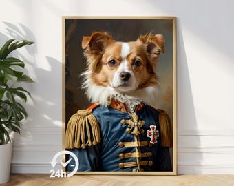 Custom Royal Pet Portrait, Renaissance Dog Painting, Portraits From Photo, Pet Lovers Gift, Regal Dog Portrait, Gift for Dog