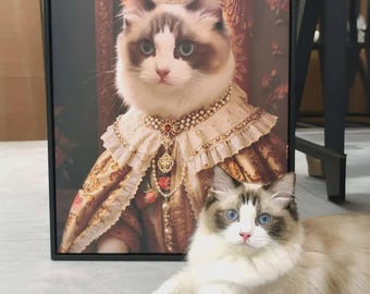 Custom Royal Pet Portrait, Renaissance Dog Painting, Portraits From Photo, Pet Lovers Gift, Regal Dog Portrait, Gift for Dog