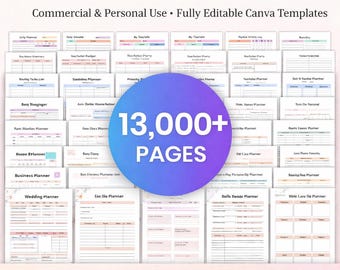 Editable Canva KDP Interiors Bundle | Planner Journal Templates (Commercial Use)