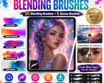 Procreate Blending Brushes Bundle | Sömlösa färgövergångar, digital verktygslåda (digital nedladdning)