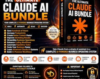 Claude AI Bundle | 2000+ Skills, AI Agents, Business Automation Toolkit, Productivity Pack, Digital Download