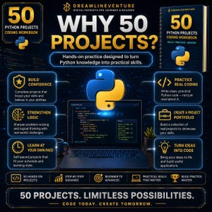Kodningsarbetsbok för 50 Python-projekt | Python-programmeringsprojekt | Kodningsarbetsbok för nybörjare | Praktisk Python-övning | Kodnings-PDF bild 6