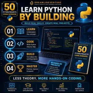 Kodningsarbetsbok för 50 Python-projekt | Python-programmeringsprojekt | Kodningsarbetsbok för nybörjare | Praktisk Python-övning | Kodnings-PDF bild 5