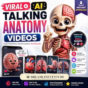 AI Talking Anatomy Videos | Viral 3D Character Animation Pack | TikTok & Reels Content Bundle