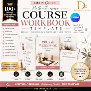 Editable Canva Course Workbook Template Bundle | Coaching, Lead Magnet, Planner Kit