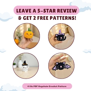 Halloween Crochet Pattern Bundle: Cat, Pumpkin, Ghost, Bat Amigurumi (PDF Digital Download
