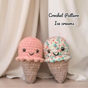 Patron de cornet de crème glacée au crochet : Amigurumi sans couture (PDF)