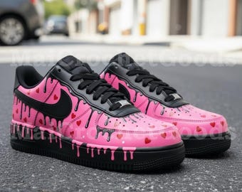 Ręcznie malowane buty sportowe Air Force 1 Valentine z motywem serca