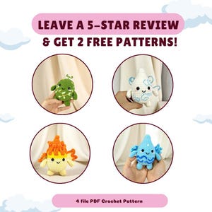 Elemental Sprites Crochet Pattern: Amigurumi Plush Toy Set (PDF Pattern)